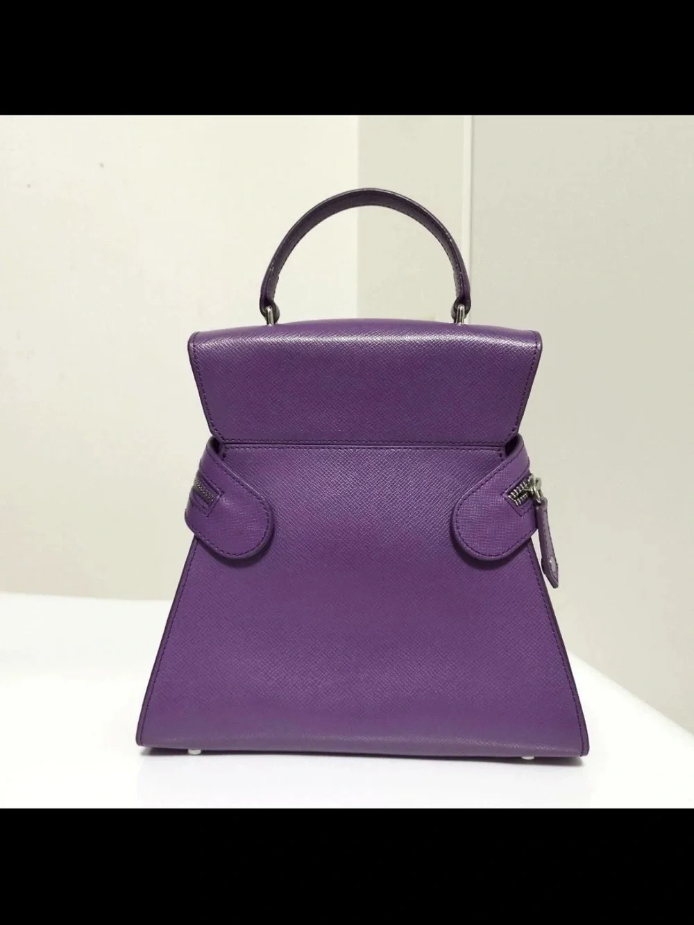 Vivienne Westwood Purple Leather Pyramid Satchel with Detachable Strap